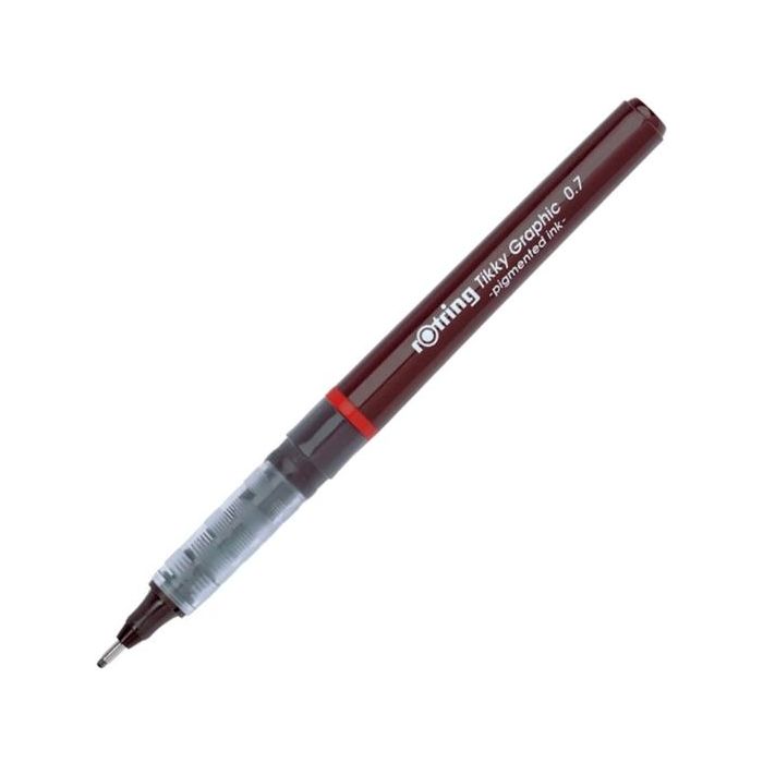 Rotring rotulador calibrado tikky graphic punta de fibra 0,7 mm tinta negra color burdeos -caja 12u-