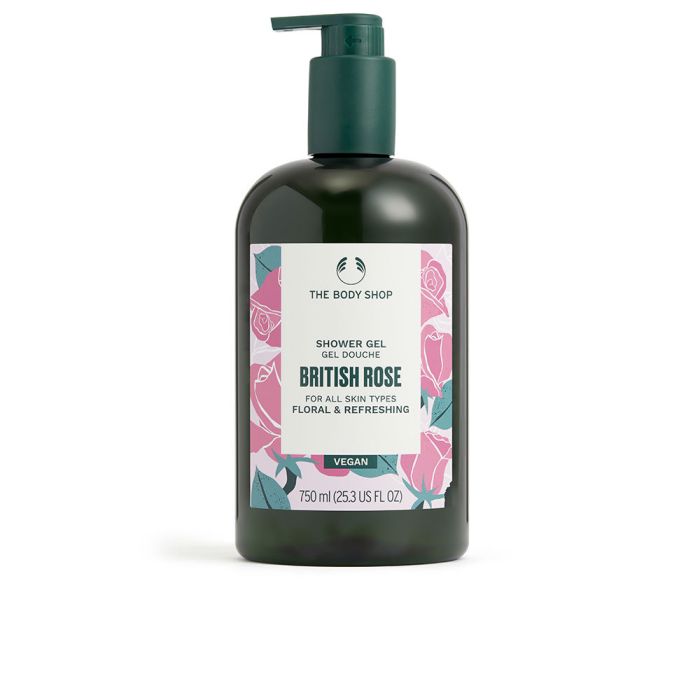 The Body Shop British Rose Gel de Ducha 750 ml - Fragancia de Rosa Inglesa, Vegano, 92% Ingredientes Naturales