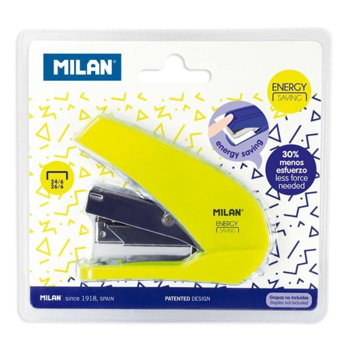 Milan Grapadora compacta energy saving blister amarillo