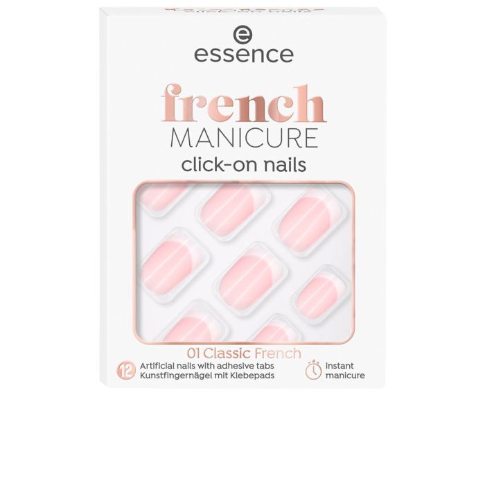 FRENCH manicure click-on nails artificiales