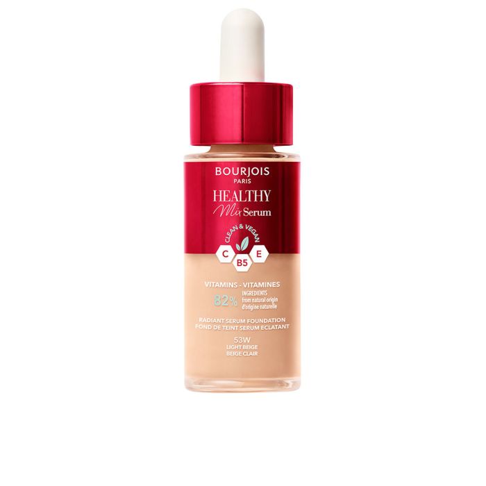 Base de Maquillaje Fluida Bourjois Healthy Mix Sérum Nº 53W Light beige 30 ml
