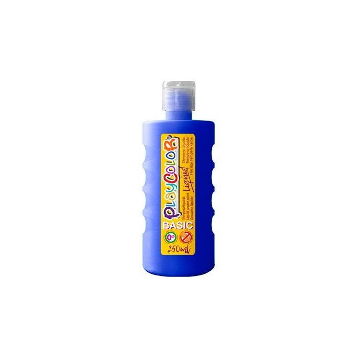 Playcolor témpera líquida basic botella 250 ml azul oscuro
