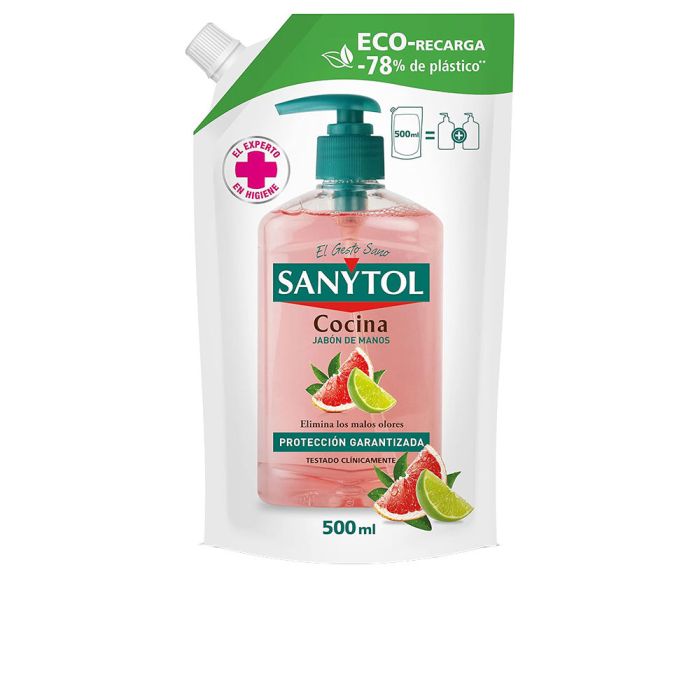 Sanytol Recambio jabón antibacteriano cocina eco 500 ml