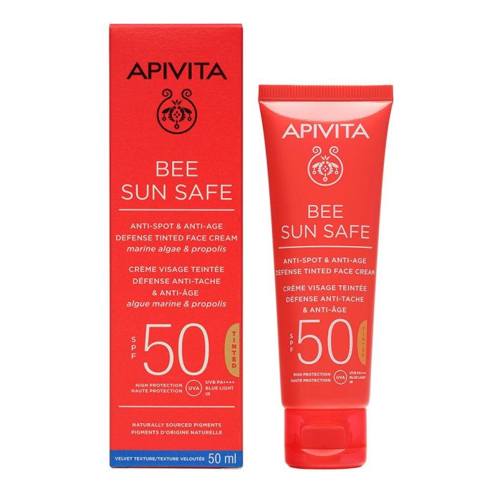 Bee sun safe crema antimanchas y antiedad SPF50+ con color 50 ml 1