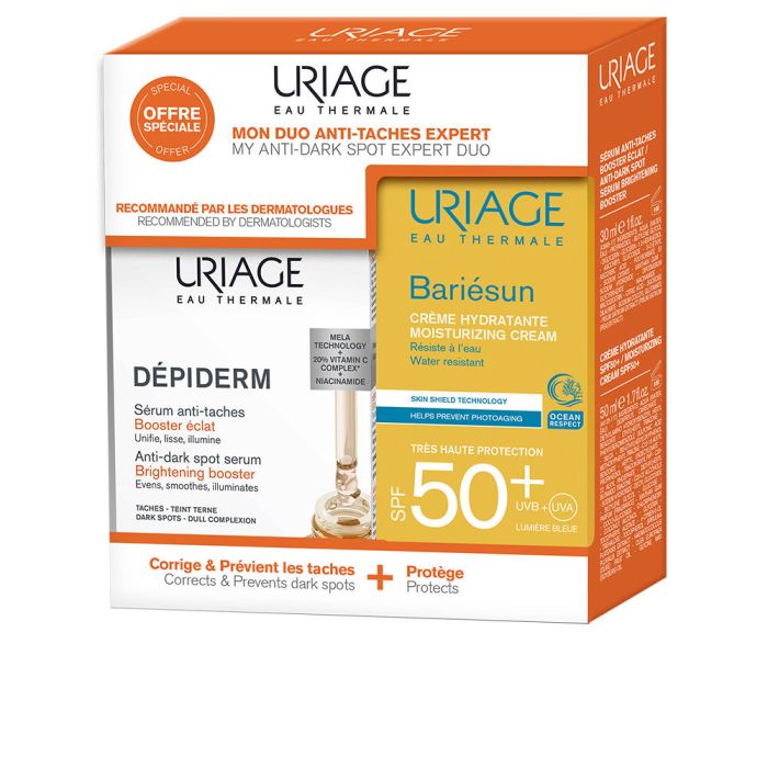 Uriage Depiderm sérum solución antimanchas + bariésun crema SPF50+ estuche 2 pz
