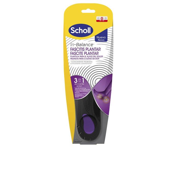 Scholl Fascitis Plantar Plantillas Anti-Dolor Con Tecnología In-Balance 3 En 1 Talla M 40-42 Scholl Fascitis Plantar Plantillas Anti-Dolor Con Tecnología In-Balance 3 En 1 Talla M 40-42