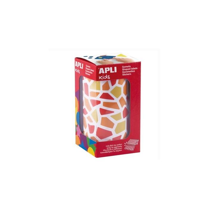 Apli Gomets mosaicos removibles 2460u 30 hojas tonos rojos surtidos