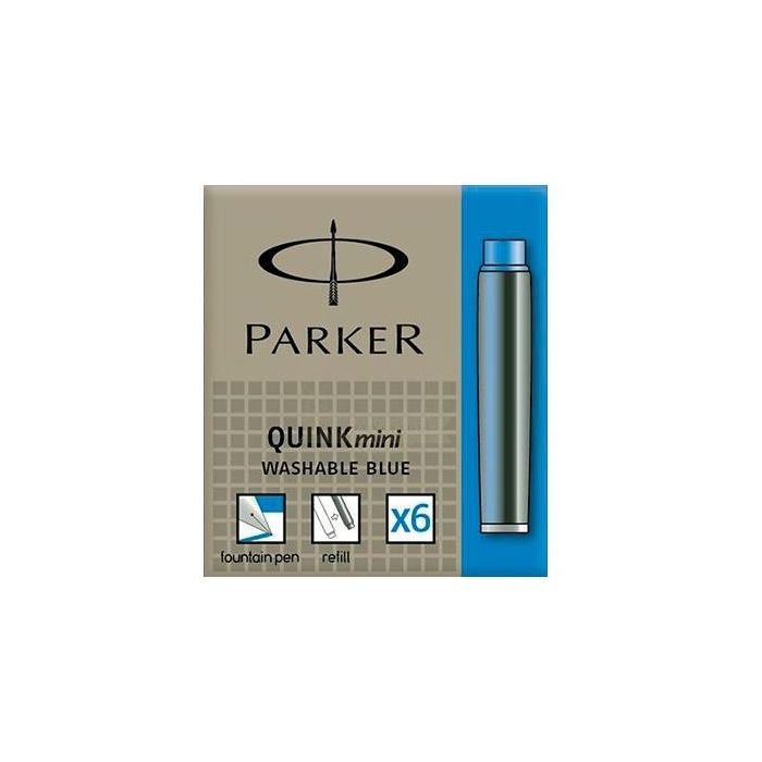 Parker Recambio cartucho de tinta corto quink mini azul -6u-