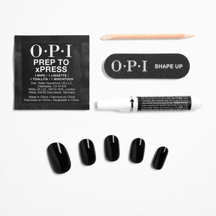 Opi Xpress/on uñas artificiales, esmalte de uñas tono #lady in black 30 u 1
