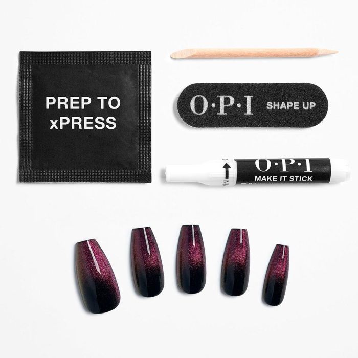 Opi Xpress/on uñas artificiales, esmalte de uñas #swipe night 30 u 1