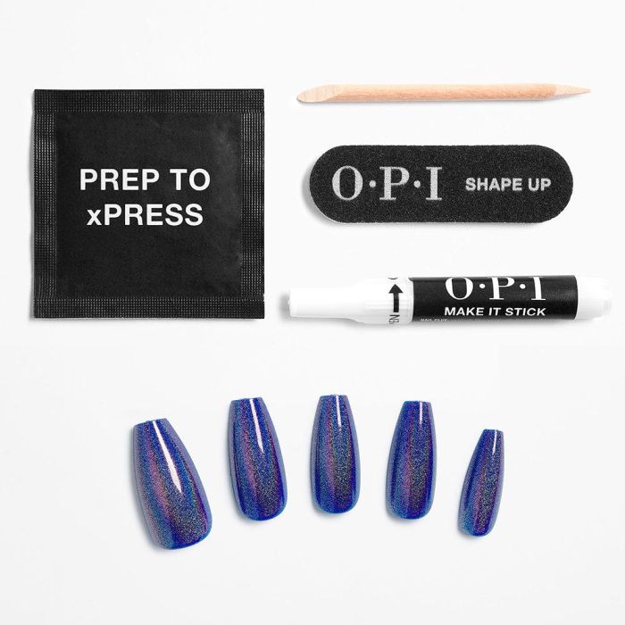 Opi Xpress/on uñas artificiales, esmalte de uñas tono #blue-gie 30 u 1