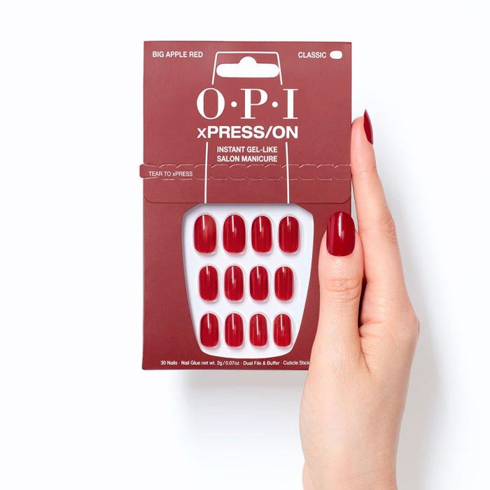 Opi Xpress/on uñas artificiales, esmalte de uñas tono #big apple red 30 u 3