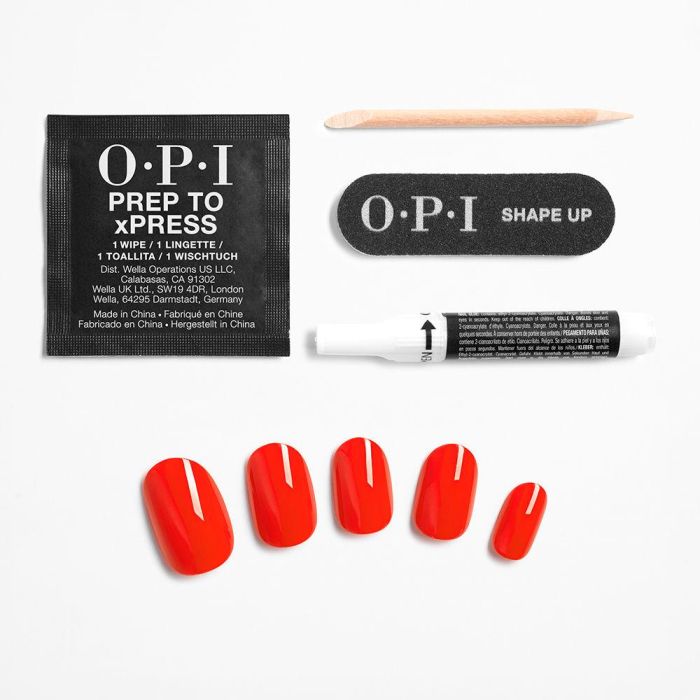 Opi Xpress/on uñas artificiales, esmalte de uñas tono #strawberry margarita 30 u 1