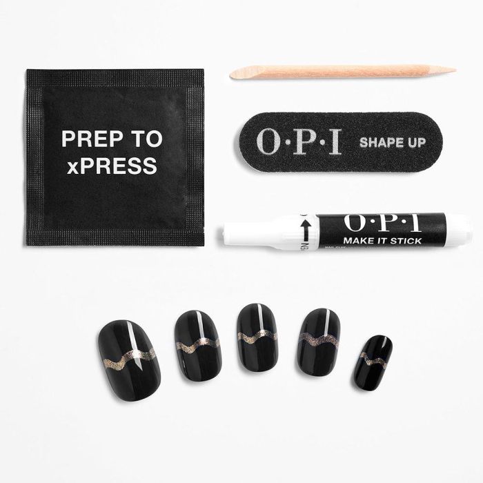 Opi Xpress/on uñas artificiales, esmalte de uñas tono #certified chic 30 u 1