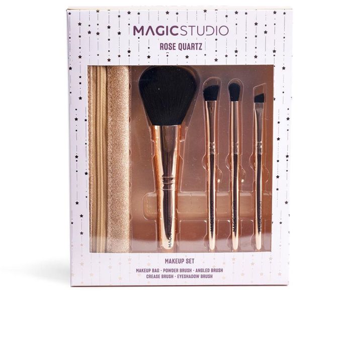Set de Brochas de Maquillaje Magic Studio ROSE QUARTZ 5 Piezas