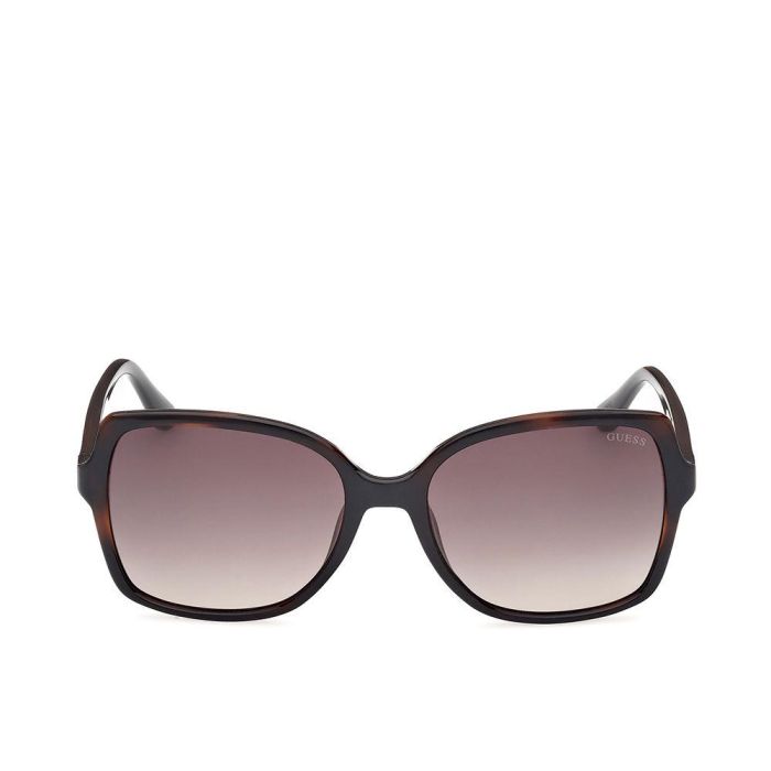 Guess Gafas GU00100 52F Gafas de Sol Cuadradas para Mujer 55mm Montura Havana Oscuro Cristal Marrón Degradado