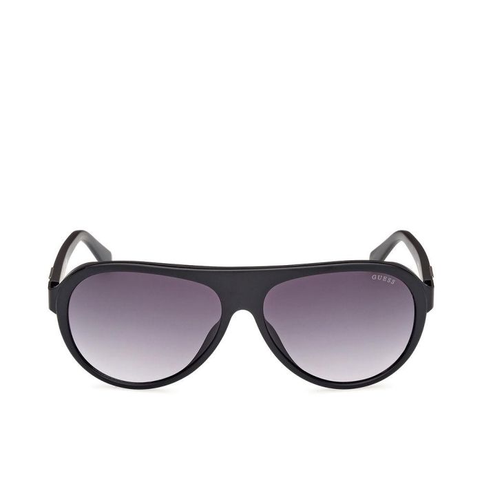Guess GU00125 02B Gafas de Sol de Hombre Diseño Aviador Clásico Montura Negra Mate Lentes Gris Degradado 60mm
