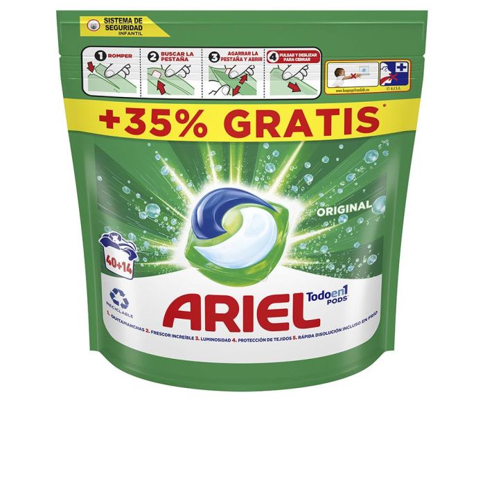 Ariel Pods original 3en1 detergente 54 cápsulas