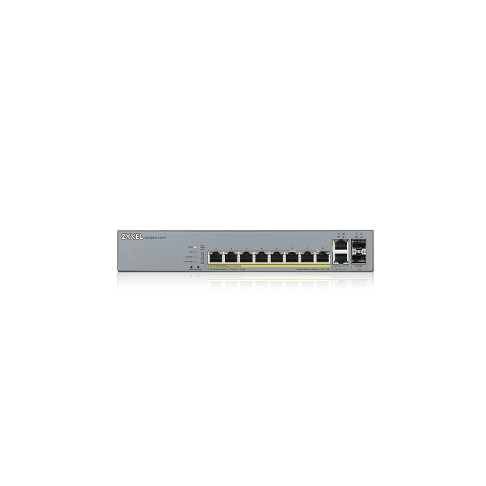 Zyxel GS1350-12HP-EU0101F switch Gestionado L2 Gigabit Ethernet (10/100/1000) Energía sobre Ethernet (PoE) Gris 1