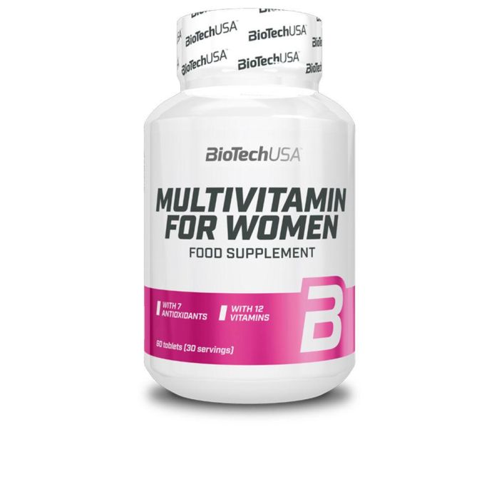 Biotech USA Multivitamin para Mujeres, Suplemento de Nutrición Equilibrada con 12 Vitaminas, 9 Minerales y 14 Antioxidantes - 60 Comprimidos