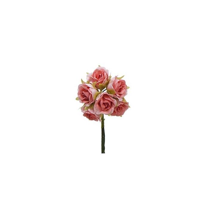 Bolsa Mini Flores 10 Pomos Tela Rosa
