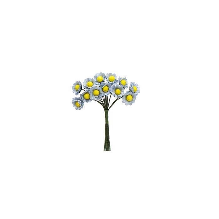 Bolsa 12 Mini Flores Pomos Papel X12 Azul