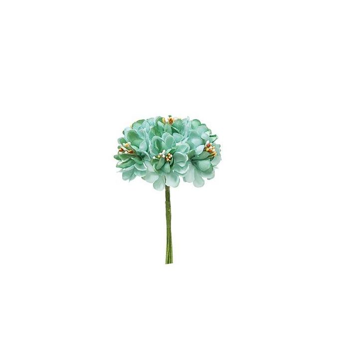 Bolsa 12 Mini Flores Pomos Tela Verde
