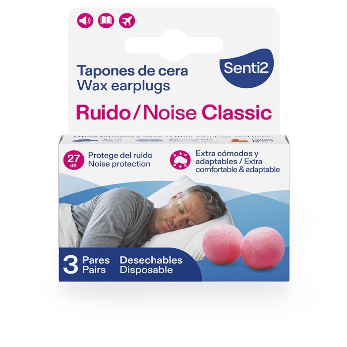 Ruido tapones de cera 3 unidades