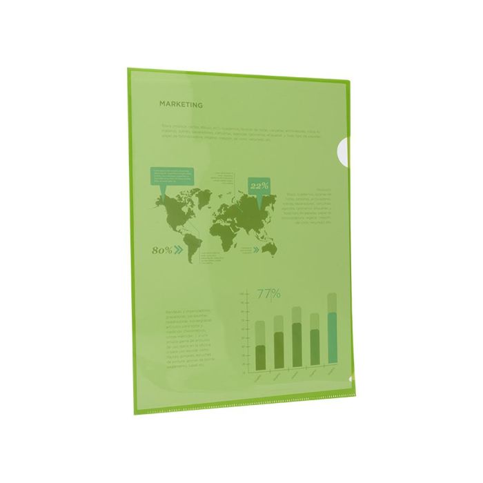 Carpeta Liderpapel Dossier Uñero 44003 Polipropileno Din A4 Verde 20 Hojas 10 unidades 3