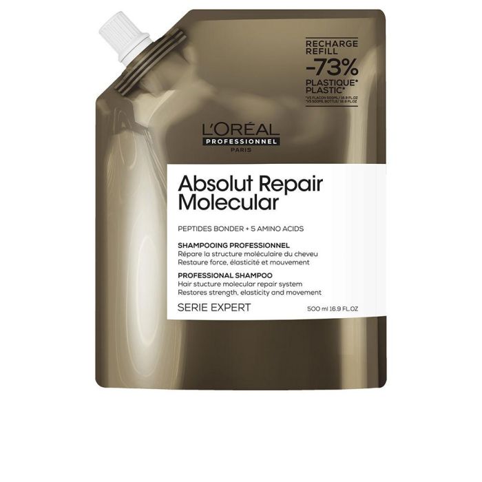 L'Oréal Professionnel Paris Absolut Repair Molecular Champú Profesional Sin Sulfatos Para Cabello Dañado Recarga 500 mL