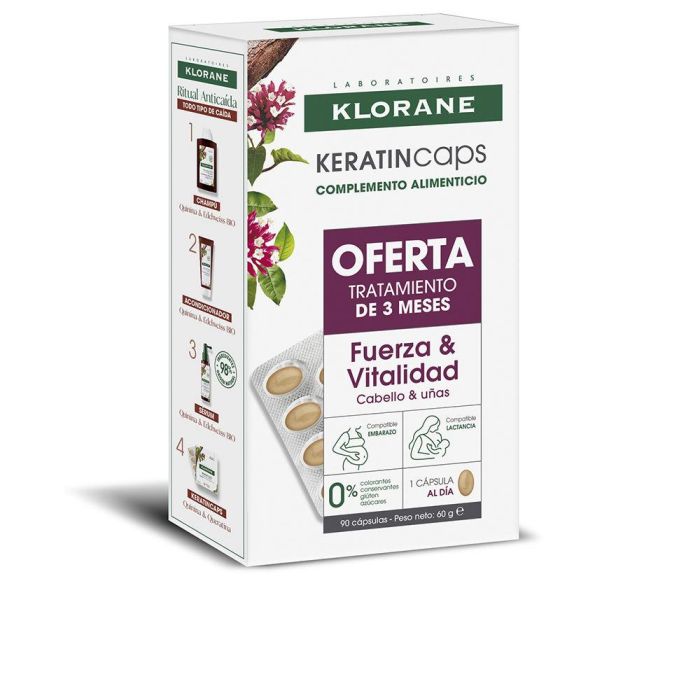 Klorane KERATINCAPS cápsulas para fortalecer y revitalizar el cabello, 30 unidades - Vitaminas y minerales para cabello radiante Klorane KERATINCAPS cápsulas para fortalecer y revitalizar el cabello, 30 unidades - Vitaminas y minerales para cabello radiante