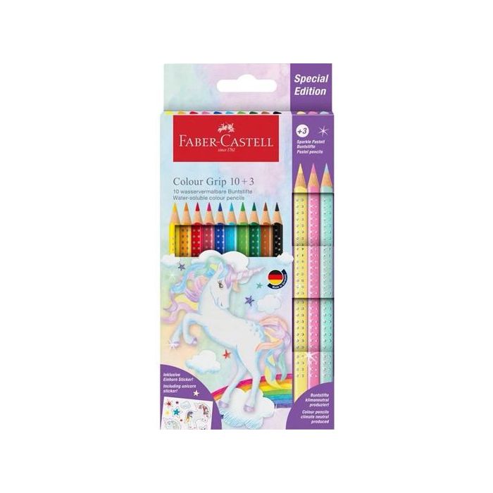 Faber castell lápices de colores colour grip estuche de 10+3 sparkle color