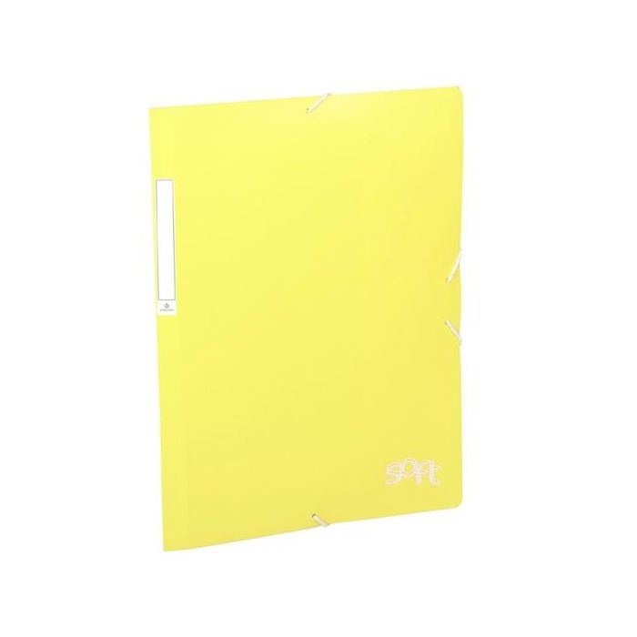 Carchivo carpeta solapas folio c/gomas pp soft amarillo pastel