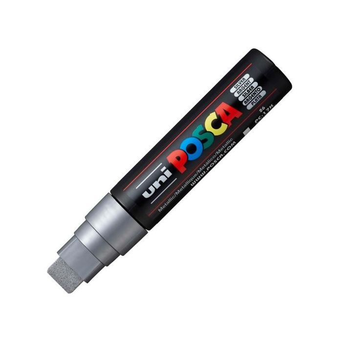 Posca Marcador pc-17k no permanente punta biselada 15mm plata Posca Marcador pc-17k no permanente punta biselada 15mm plata