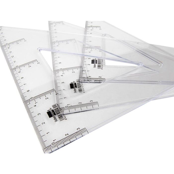 Escuadra Liderpapel 20 cm Plastico Cristal 20 unidades 2