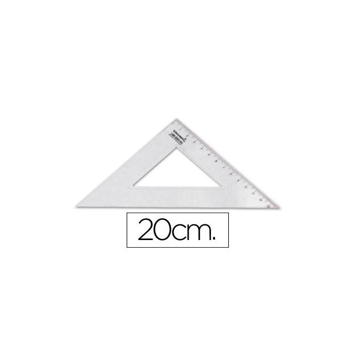 Escuadra Liderpapel 20 cm Plastico Cristal 20 unidades