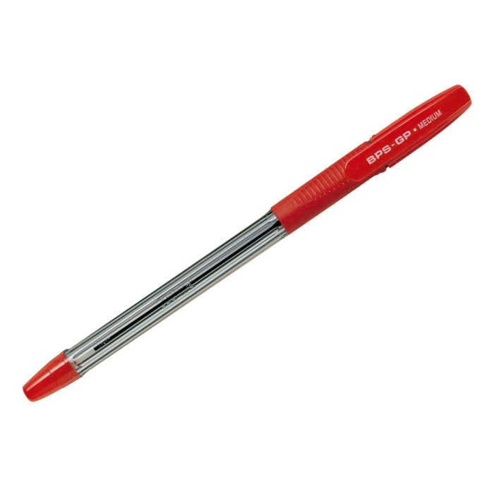 Boligrafo Pilot Bps-Gp Rojo Sujecion De Caucho Tinta Base De Aceite Con Capuchon 12 unidades 1