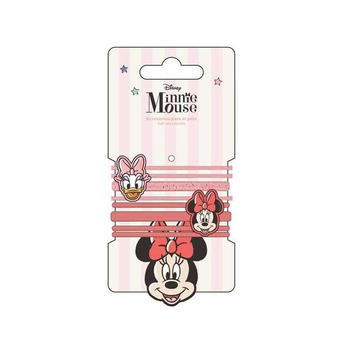 Accesorios pelo elásticos 8 piezas minnie 6.5 x 12.5 x 0.1 cm