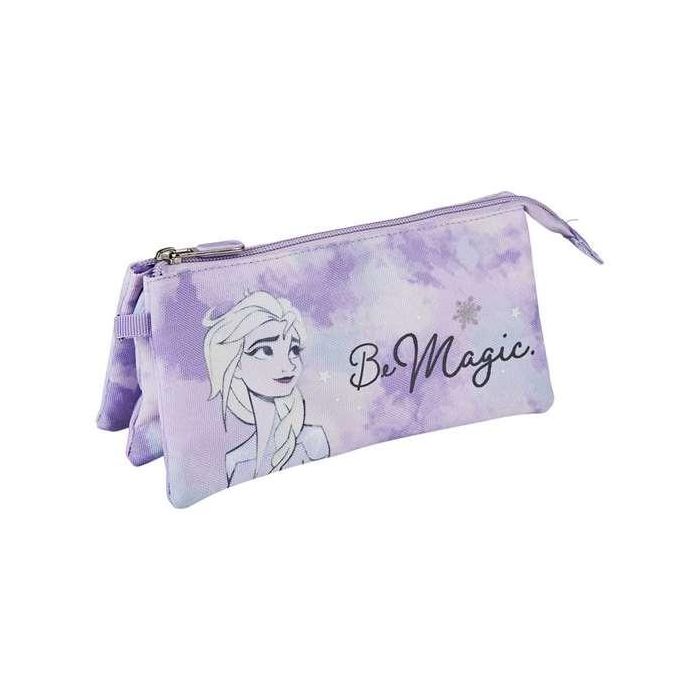 Estuche/portatodo plano 3 compartimentos frozen ii elsa