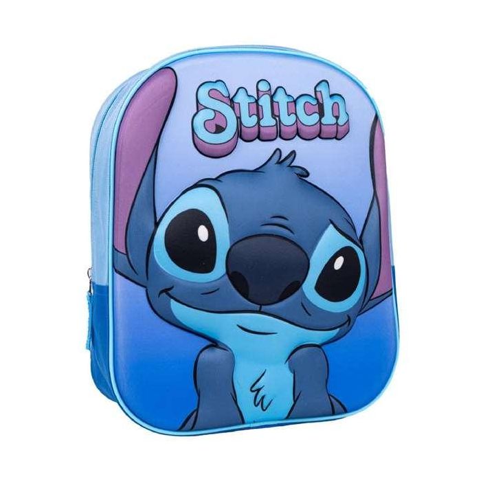 Mochila Escolar 3D Stitch Azul 25 x 31 x 10 cm