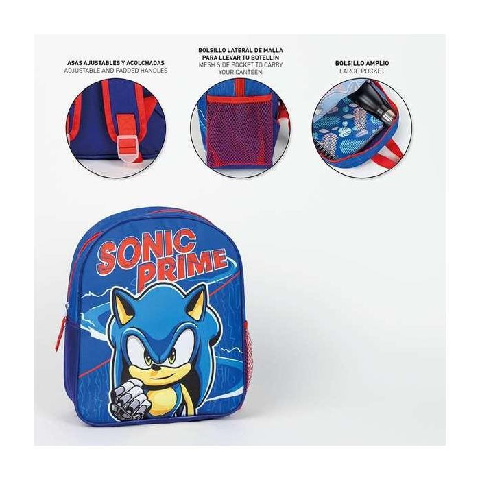 Mochila Escolar Sonic Azul 25 x 30 x 29 cm 3