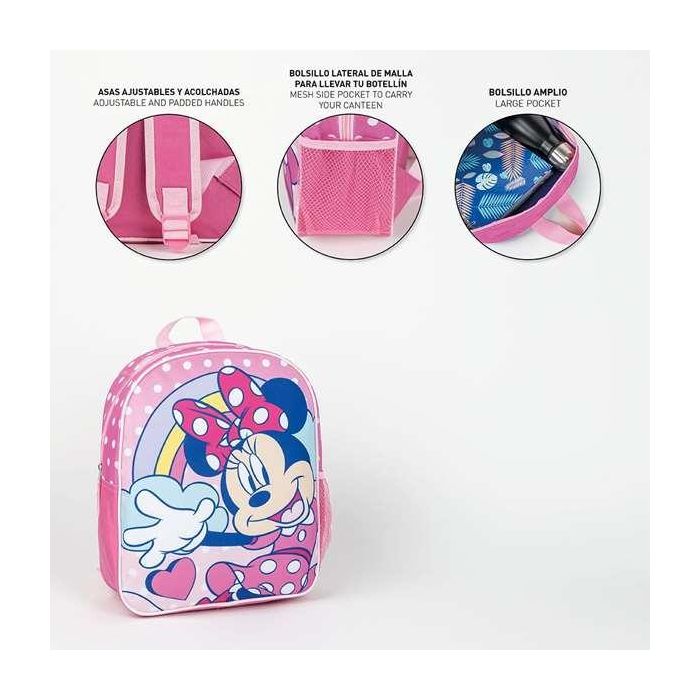 Mochila Escolar Minnie Mouse Rosa 25 x 30 x 9 cm 3