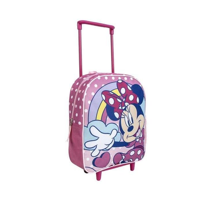 Mochila Escolar con Ruedas Minnie Mouse Rosa 25 x 28 x 10 cm