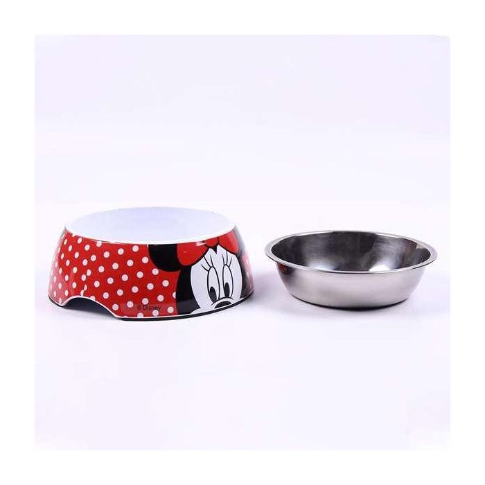 Comedero para Perro Minnie Mouse Melamina 410 ml Multicolor Poliéster Metal