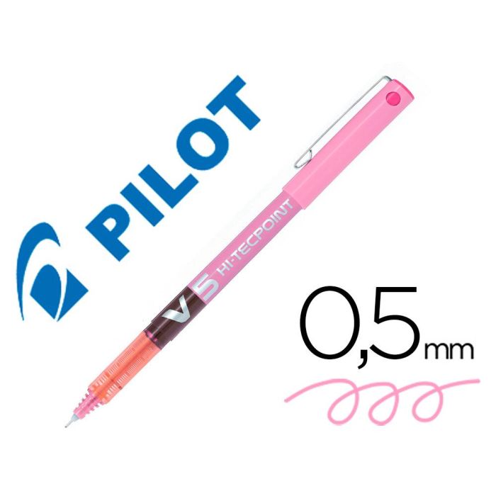 Rotulador Pilot Punta Aguja V-5 Rosa 0.5 mm 12 unidades