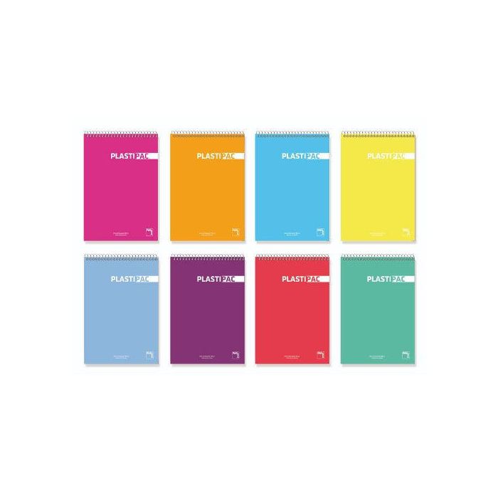 Bloc Pacsa Plastipac Tapa Pp A6 80H Cuadric.5X5 90G Surtido (10 Col.) (Set de 5)