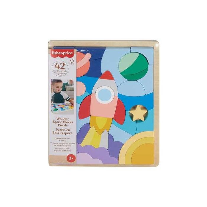 Puzzle madera del espacio fisher-price con 42 piezas.