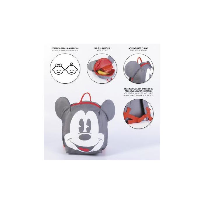 Mochila Infantil Mickey Mouse Gris (9 x 20 x 25 cm) 4