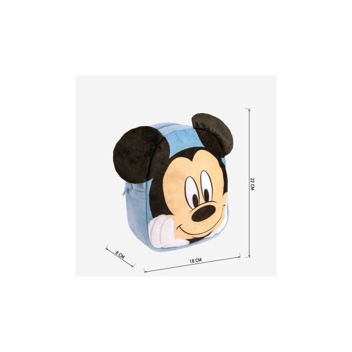 Mochila Escolar Mickey Mouse Azul claro 18 x 22 x 8 cm 3