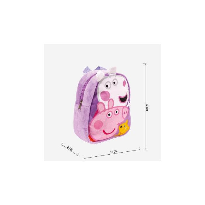 Mochila Escolar Peppa Pig Lila 18 x 22 x 8 cm 3 Mochila Escolar Peppa Pig Lila 18 x 22 x 8 cm 3